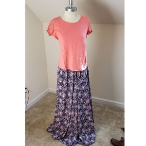 Multicolored floor length skirt